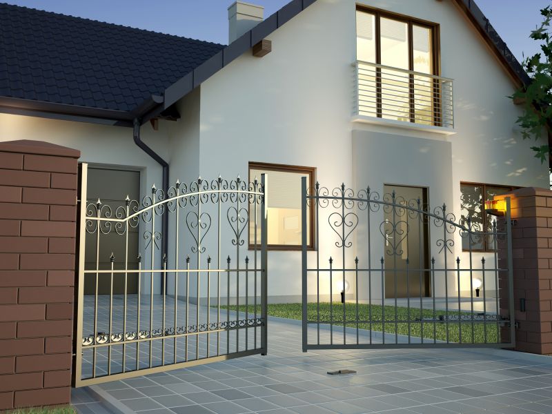Attractive Wrought Iron Driveway Gate